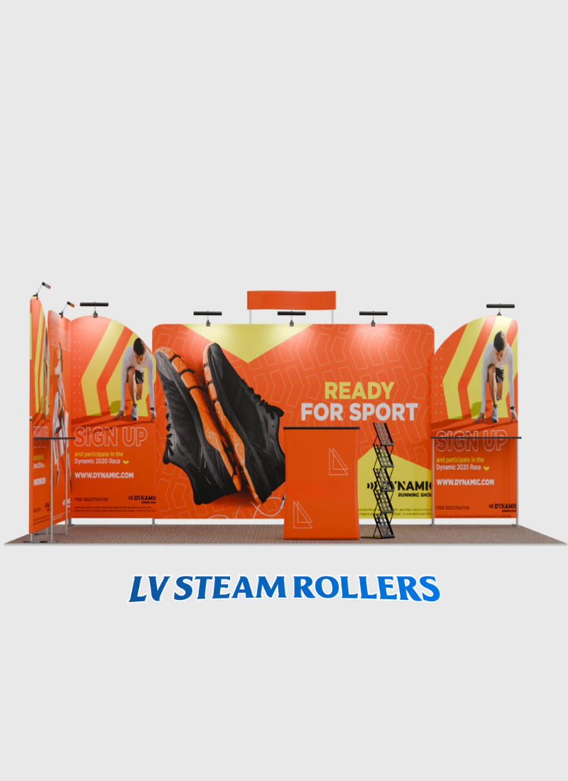 10x20 Straight Backdrop with Shelf Exhibition Kit