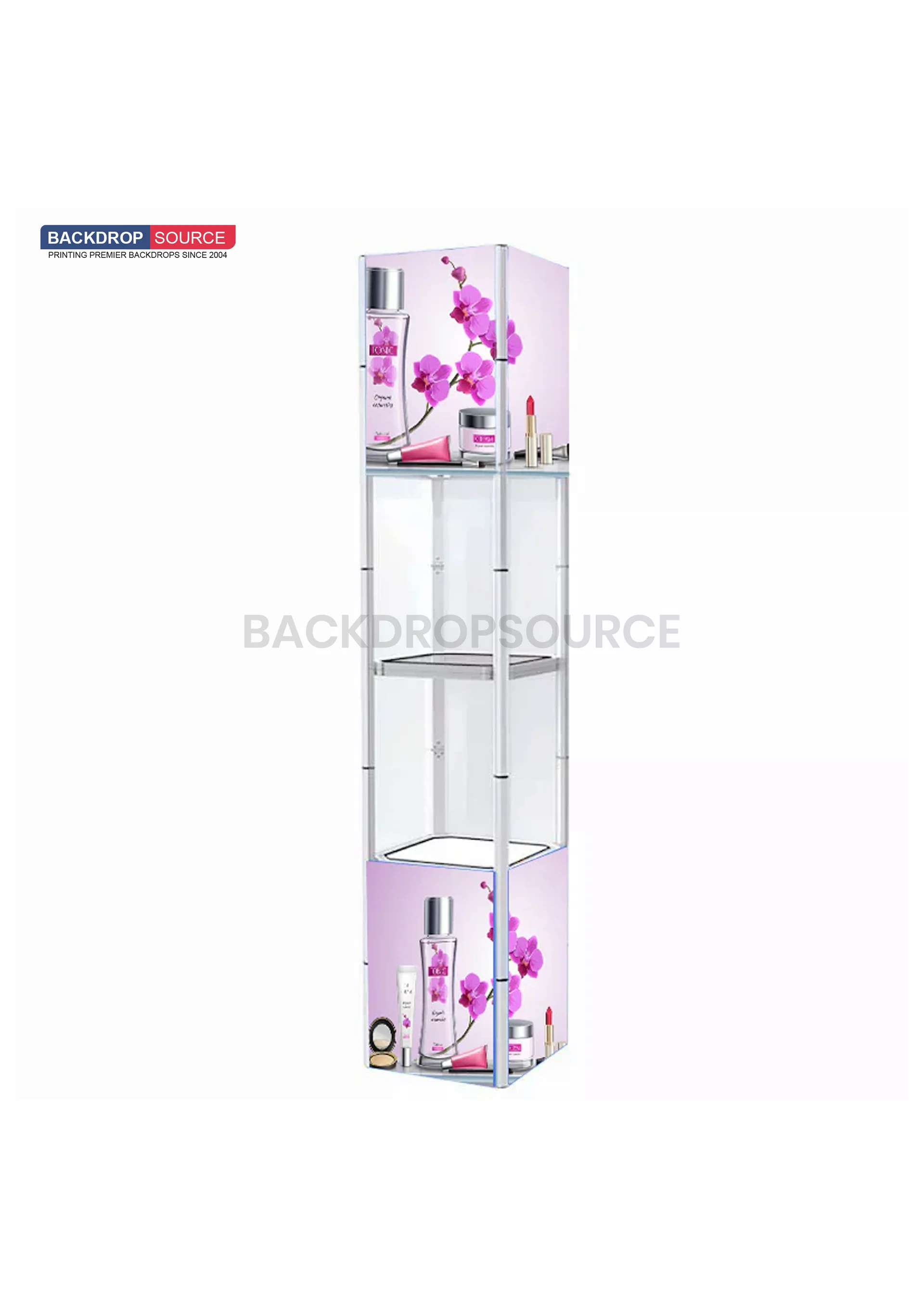 Square Portable Aluminum Spiral Tower Display - 5 Layer Shelves